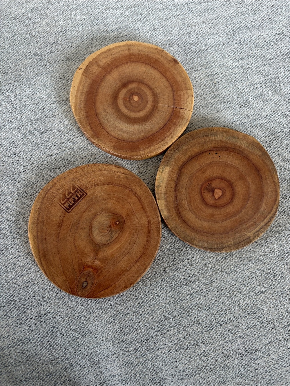 222 fifth Natural Wood Slice Coasters - Set of 3